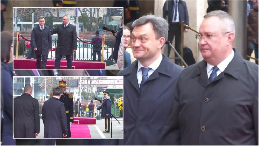 Dorin Recean, neîndemânatic și pierdut în spațiu. Imagini de la prima vizită oficială în România